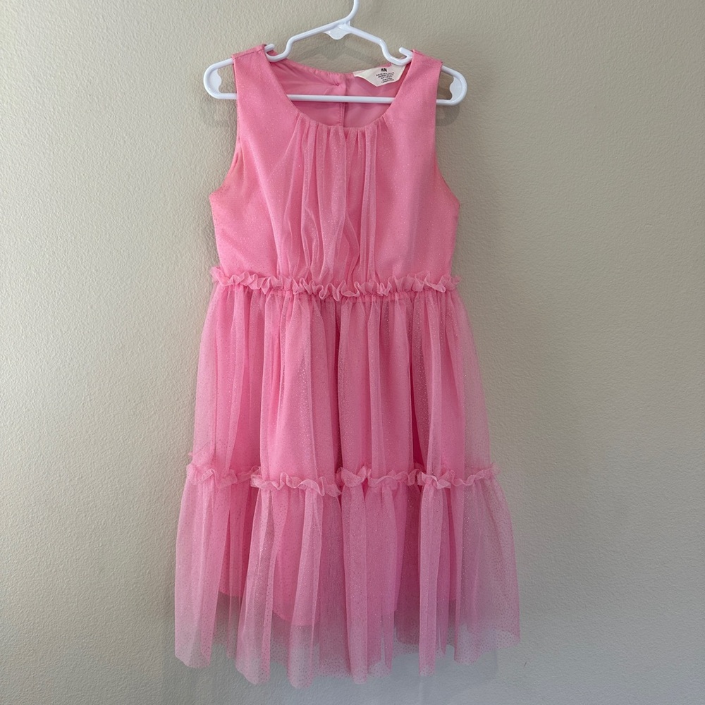 H&M Pink Tulle Ruffle Dress - Girls/Size 6X